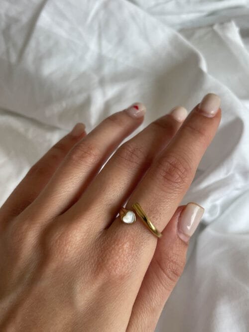 White heart ring